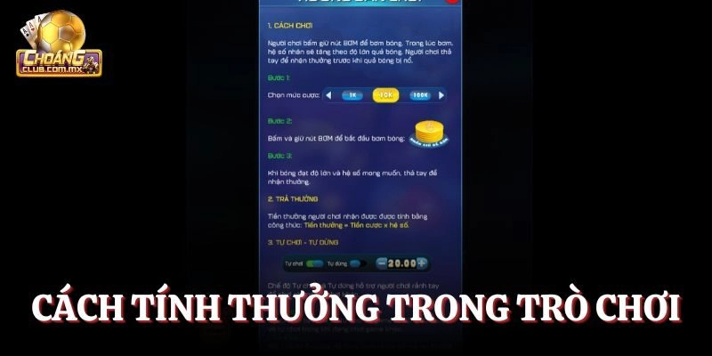Tính thưởng khi bet thủ tham gia trò chơi
